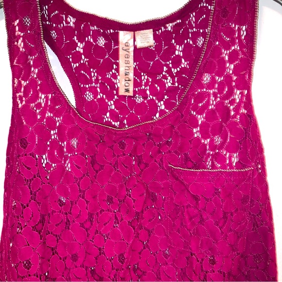 Eye Shadow Size Medium Lace Look Cotton Nylon Tank - Picture 3 of 7